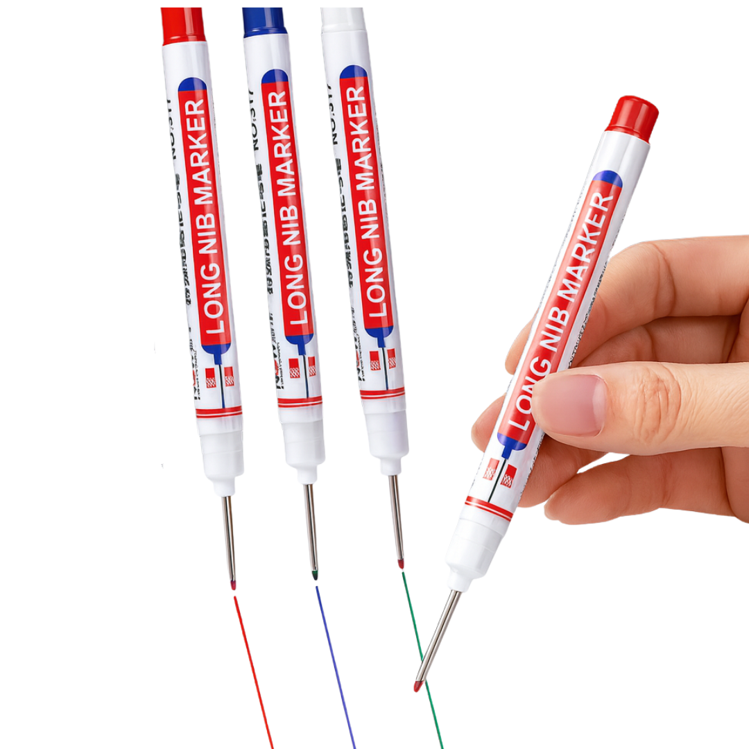 Juego de 3 Marcadores de Punta Larga Para Carpinteria