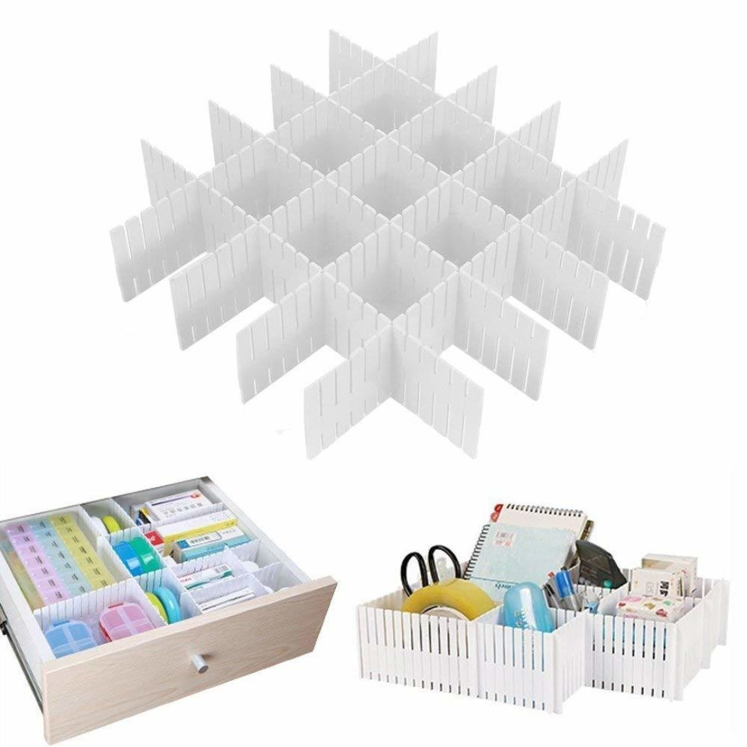 Set de 8 Separadores De Cajones Regulables Blancos