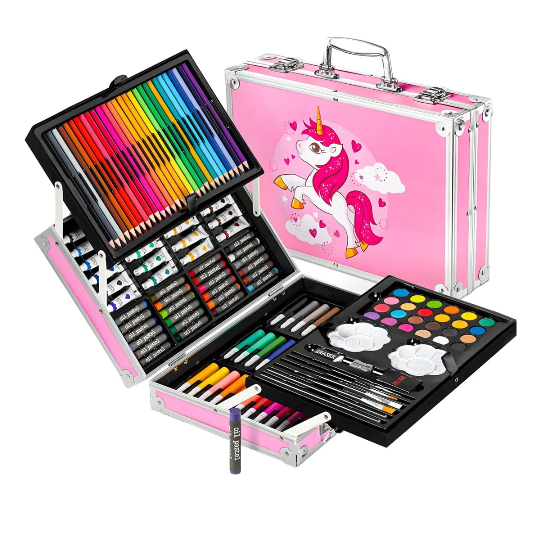 Set De Arte Infantil Valija De 145 Piezas Maletin Metalico
