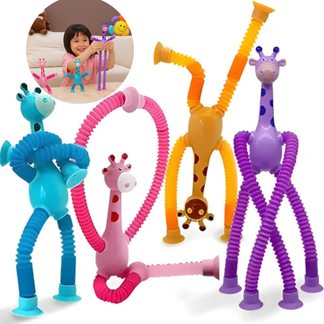 Set 4 Jirafas Pop Tube Juguete Sensorial Antiestrés