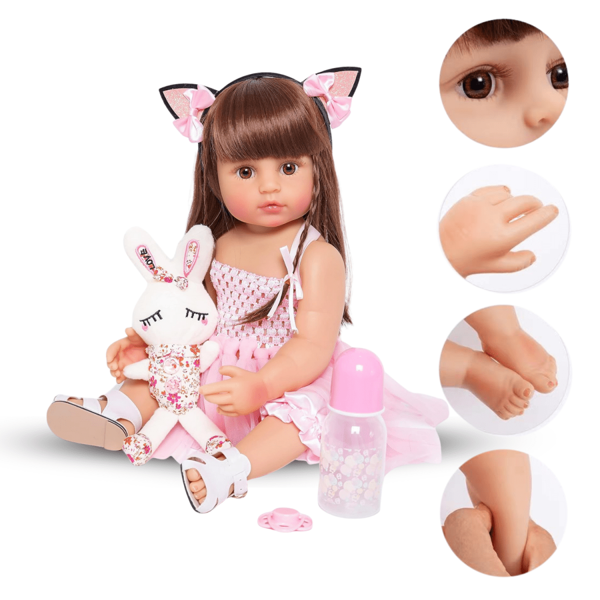 Muñeca Reborn Realista 55cm Con Peluche Juguete Infantil - Muy Moderna Uruguay