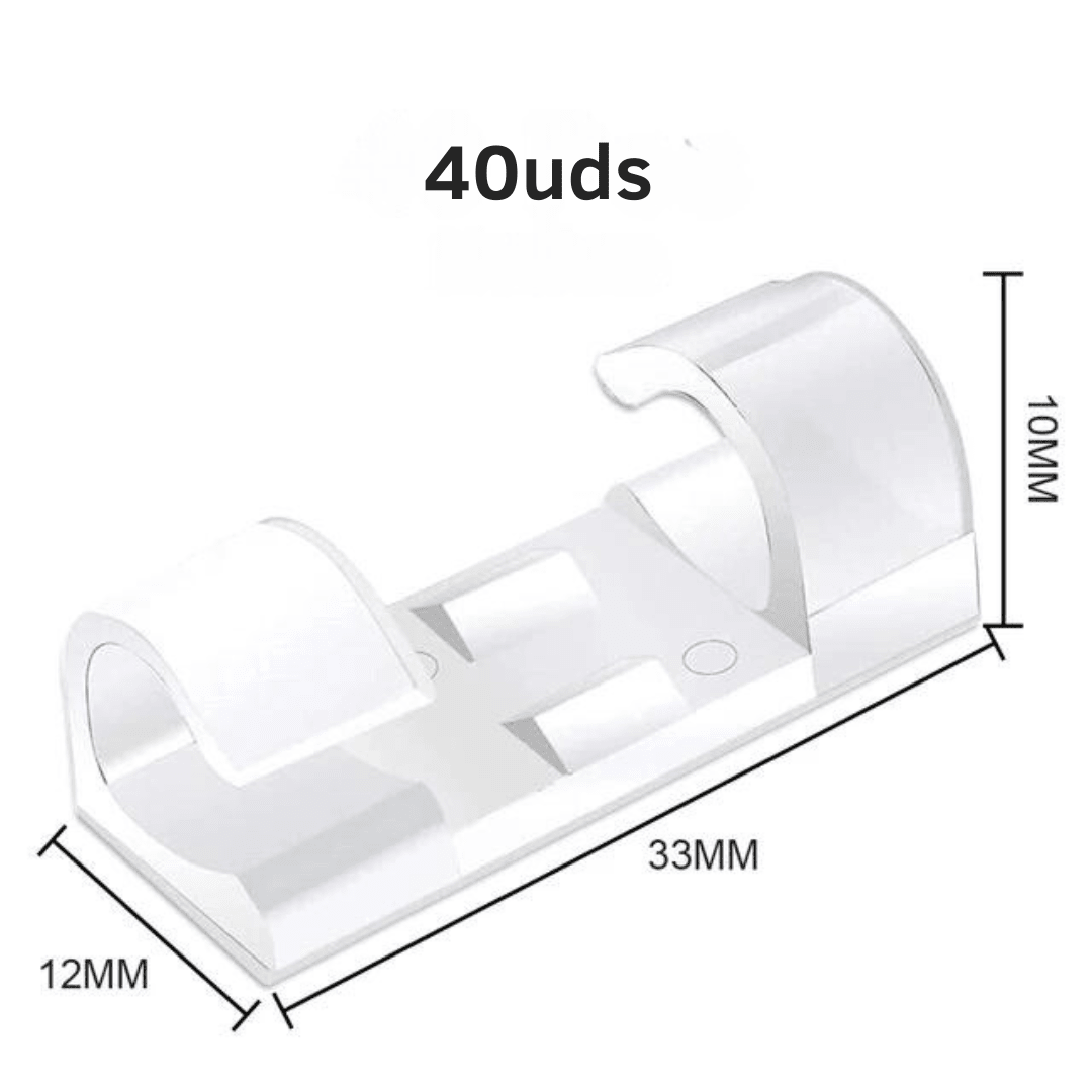 Pack x40 Clips Autoadhesivos Para Organizar Cables - Muy Moderna Uruguay