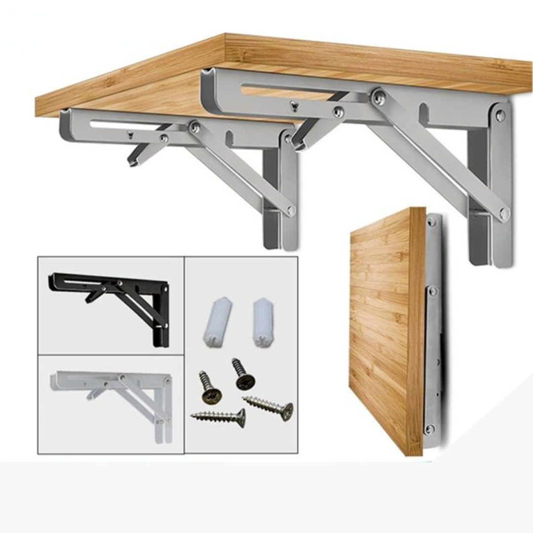 Juego De 2 Ménsulas Rebatibles Acero Inoxidable