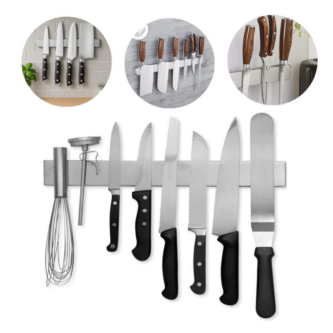 Soporte Cuchillos Barra Magnética de Acero Premium