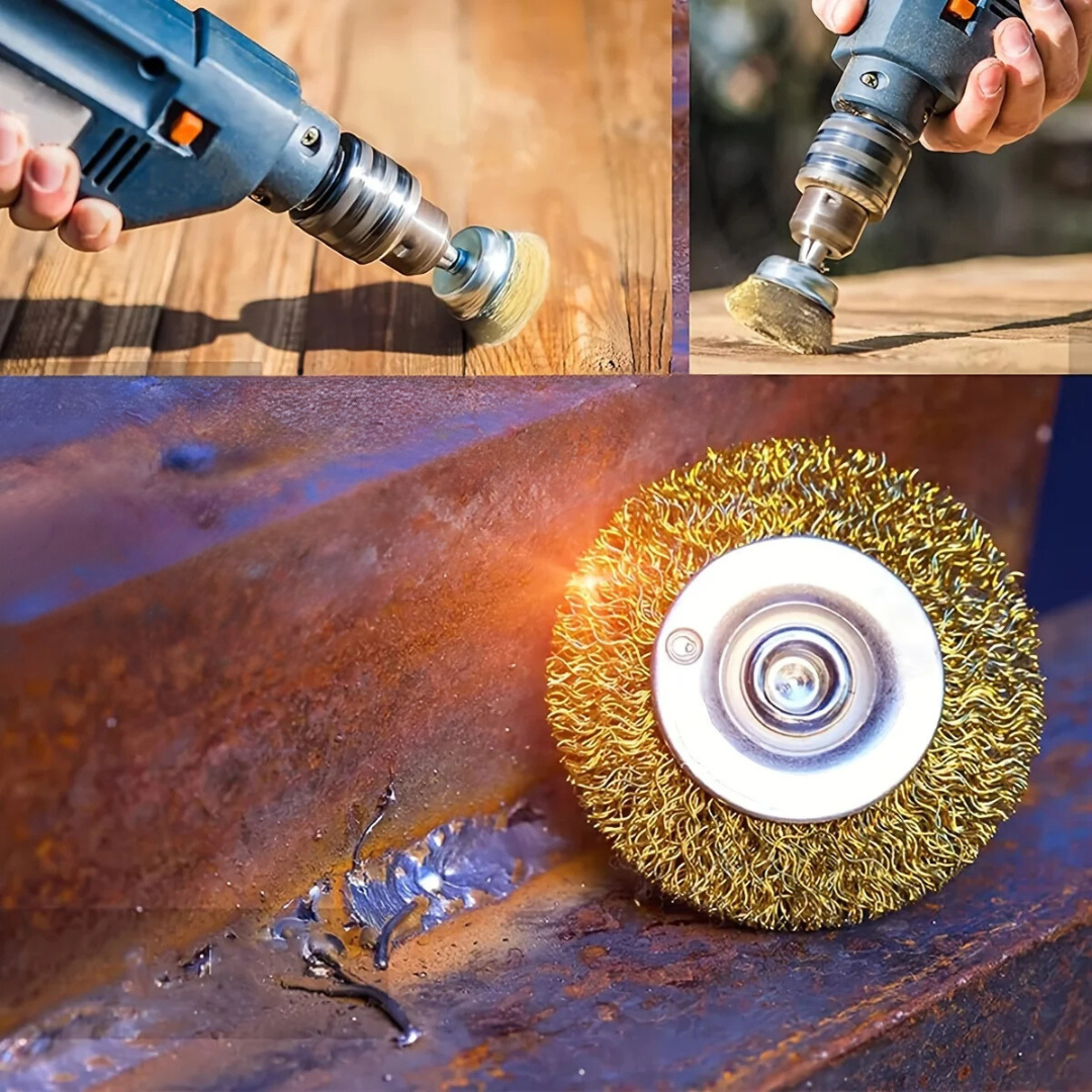 Juego de 10 Cepillos de Alambre para Taladro Limpieza Lijado