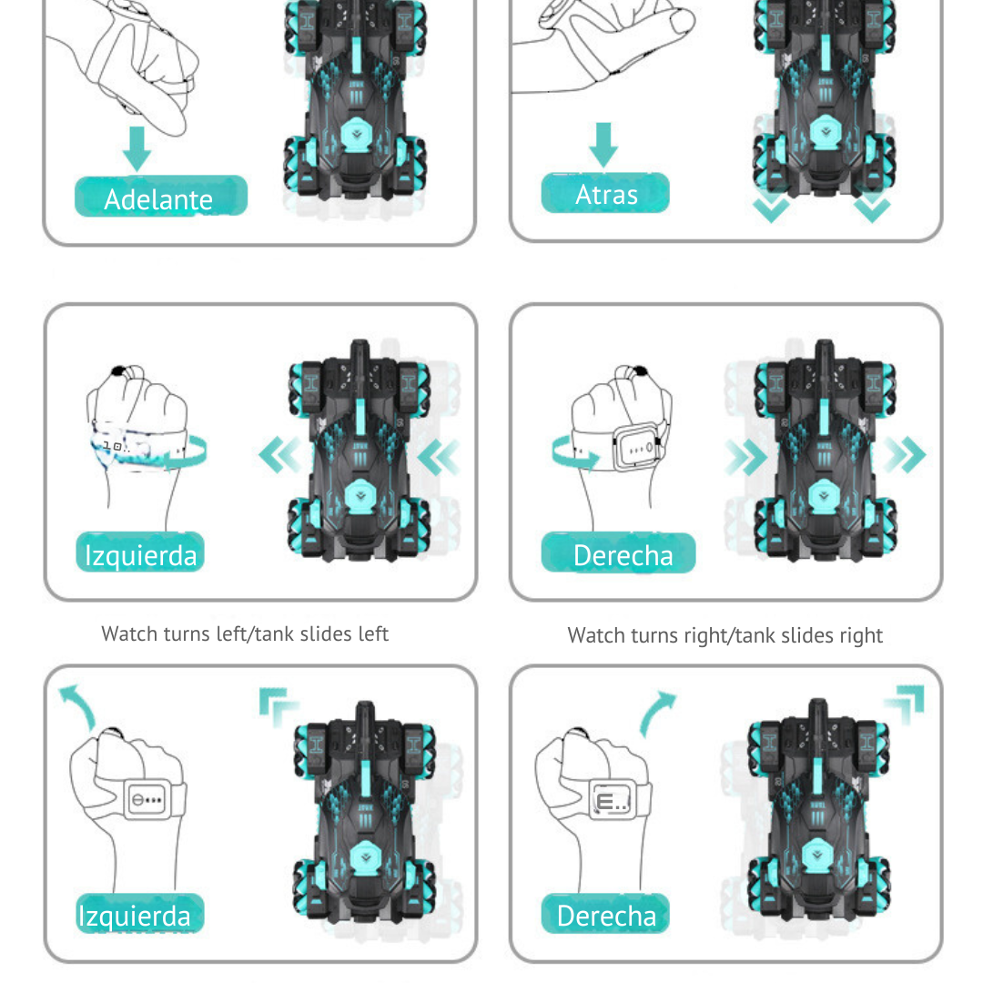 Tanque A Control Remoto Aventura Y Emoción Lanza Balines Gel