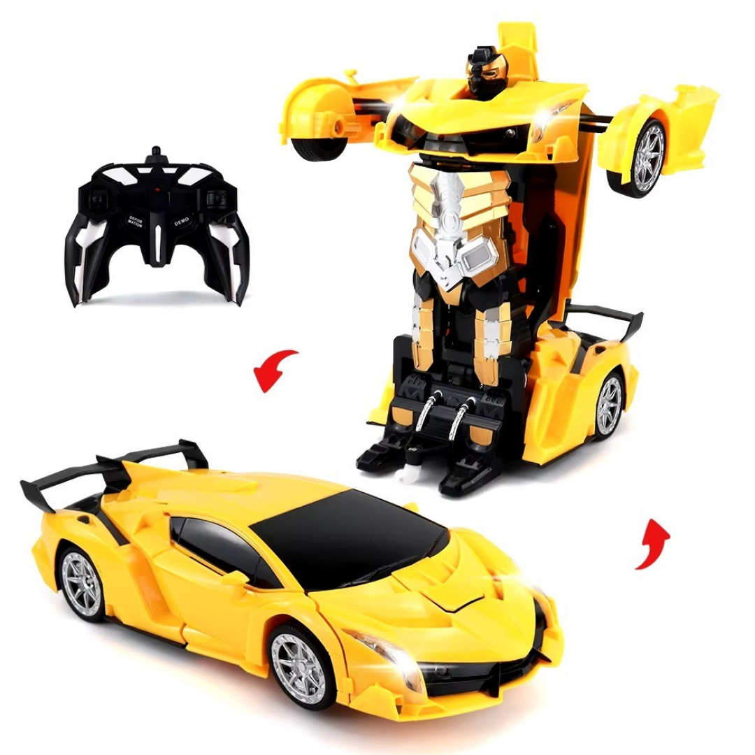 Auto Transformable en Robot Control Remoto Con Luz Y Sonido
