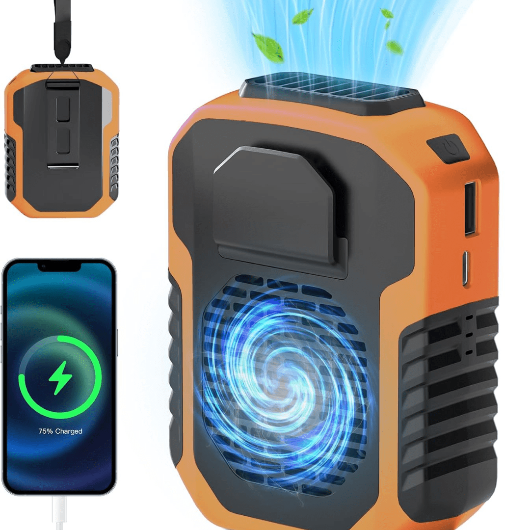 Ventilador Portátil De Cintura Y Cuello Función Powerbank - Muy Moderna Uruguay