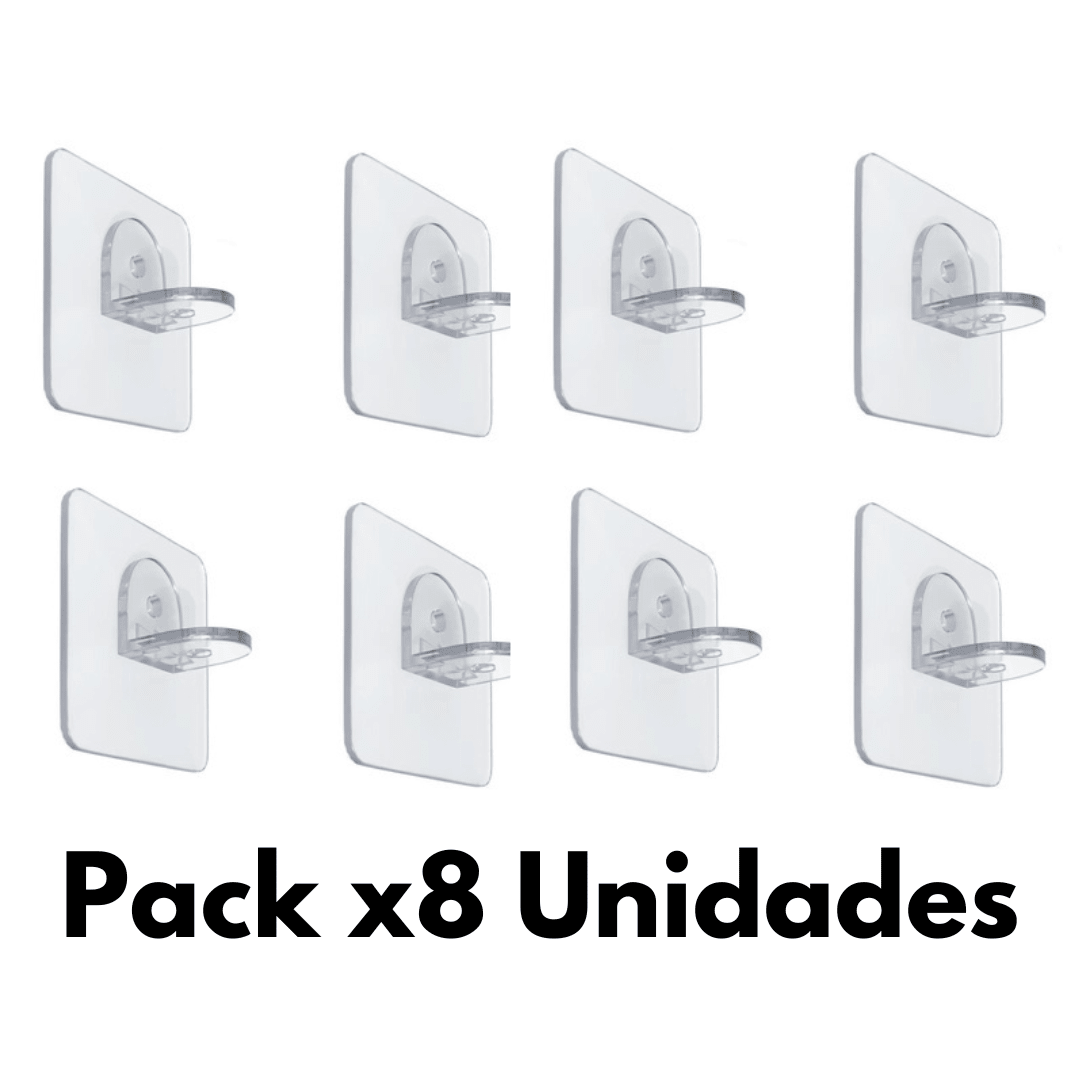 Pack x8 Soportes De Estante Adhesivos sin Perforación - Muy Moderna Uruguay