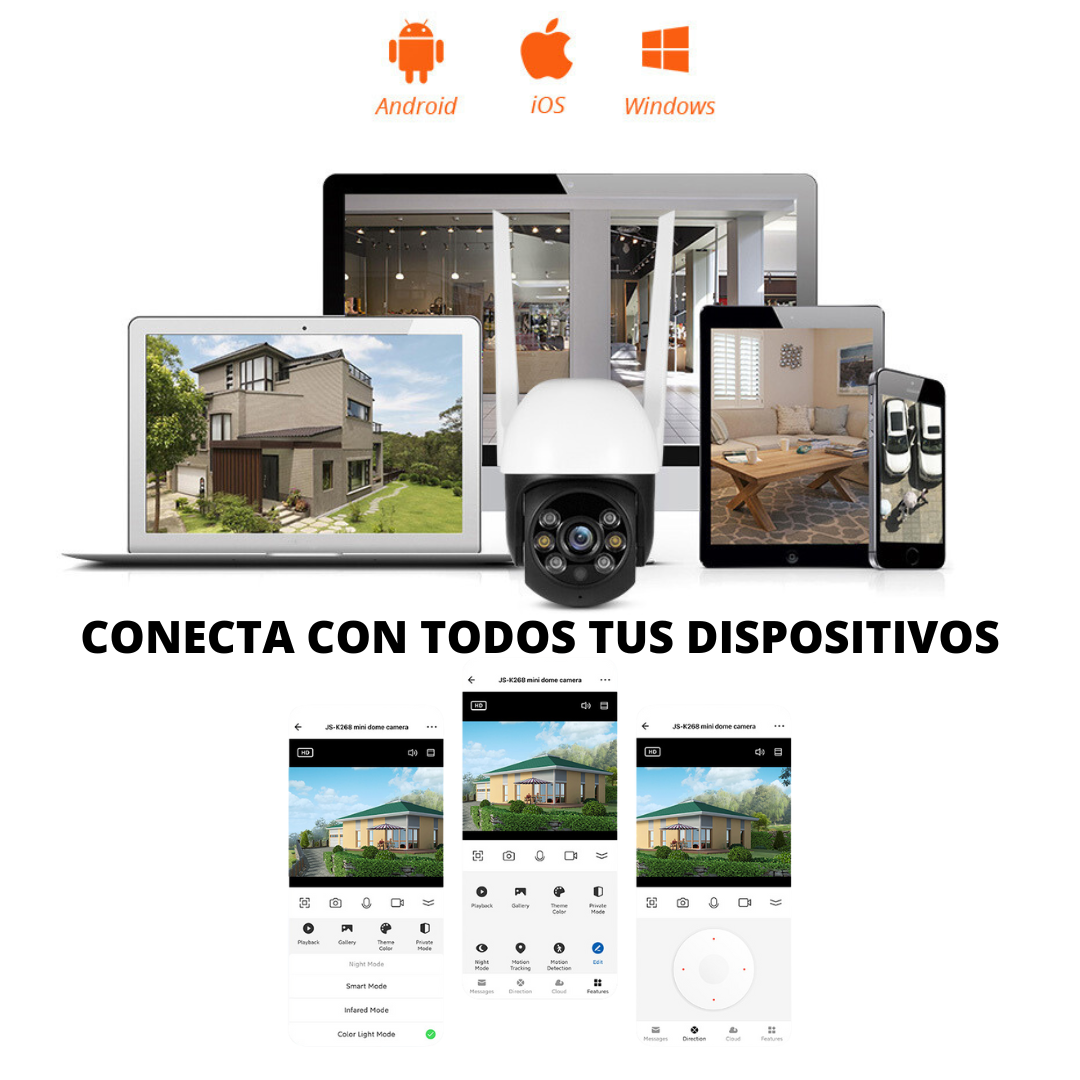 Cámara Exterior Wifi Con Seguimiento Y Vision Nocturna Tuya Smart
