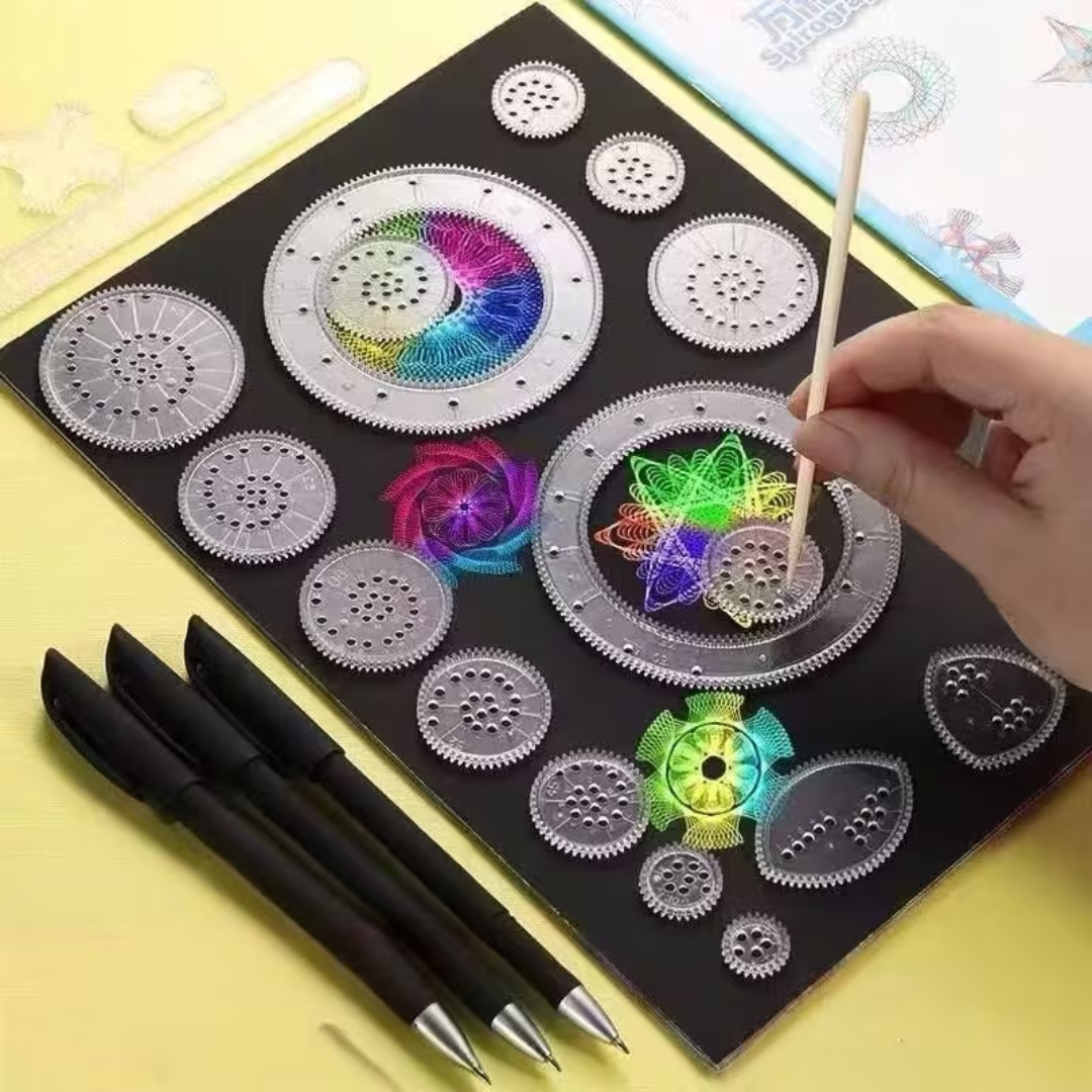 Kit Espirógrafo Completo: papel y lápices incluidos