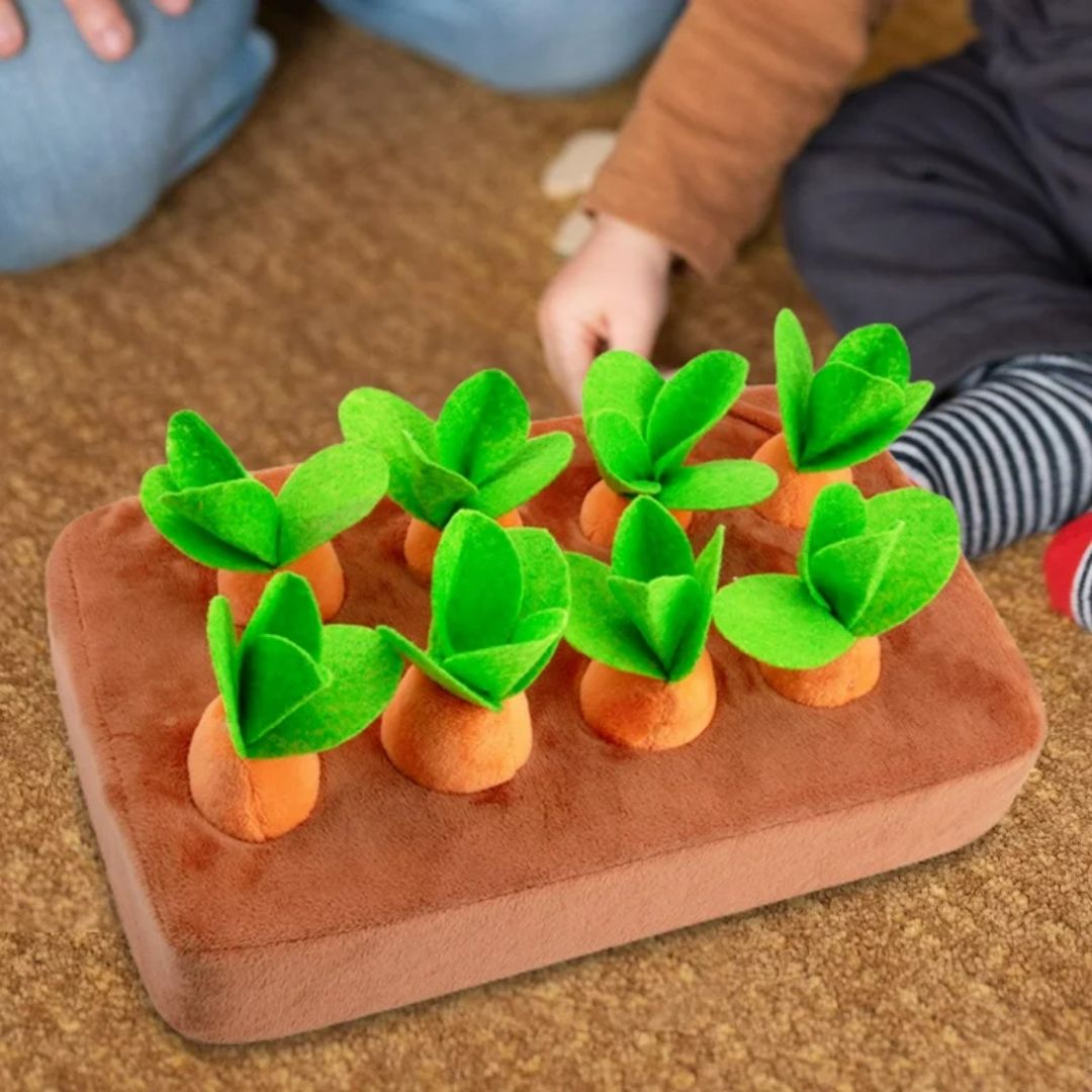 Juego Montessori Cosecha Zanahorias de Peluche