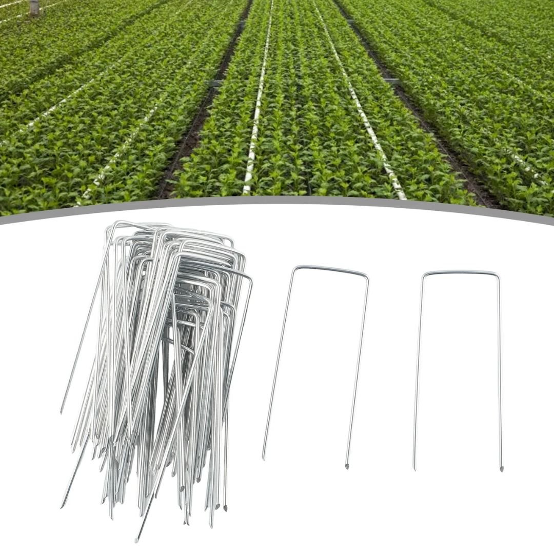 Pack De 100 Grampas Estacas Galvanizadas Para Tejido Y Jardín - Muy Moderna Uruguay