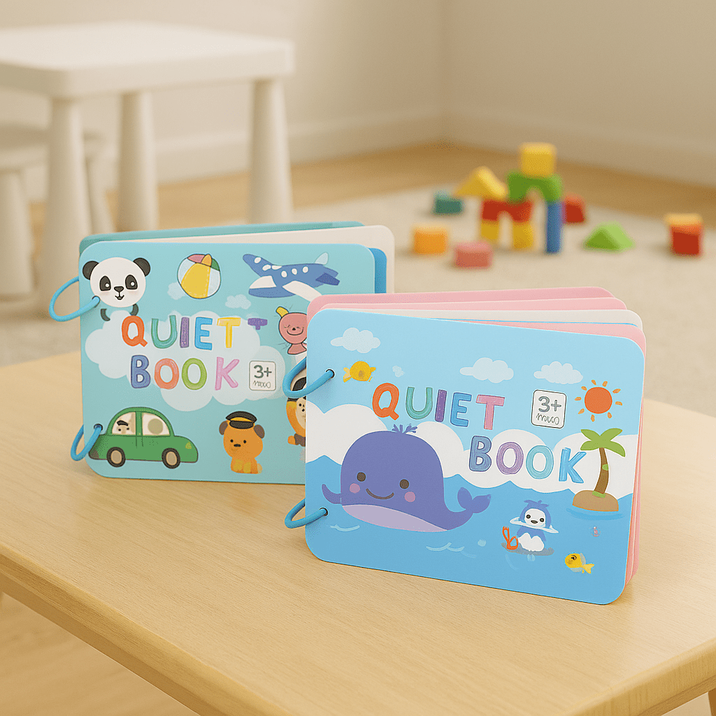 Juego de 2 Libros Educativos Montessori Con Velcros (Para armar en casa) - Muy Moderna Uruguay
