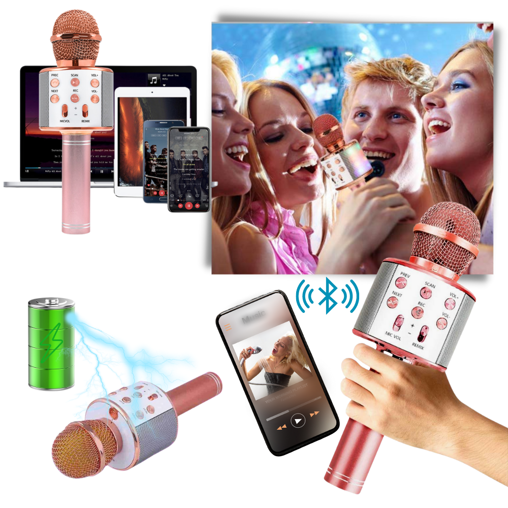 Micrófono de Karaoke Inalámbrico Bluetooth - Muy Moderna Uruguay
