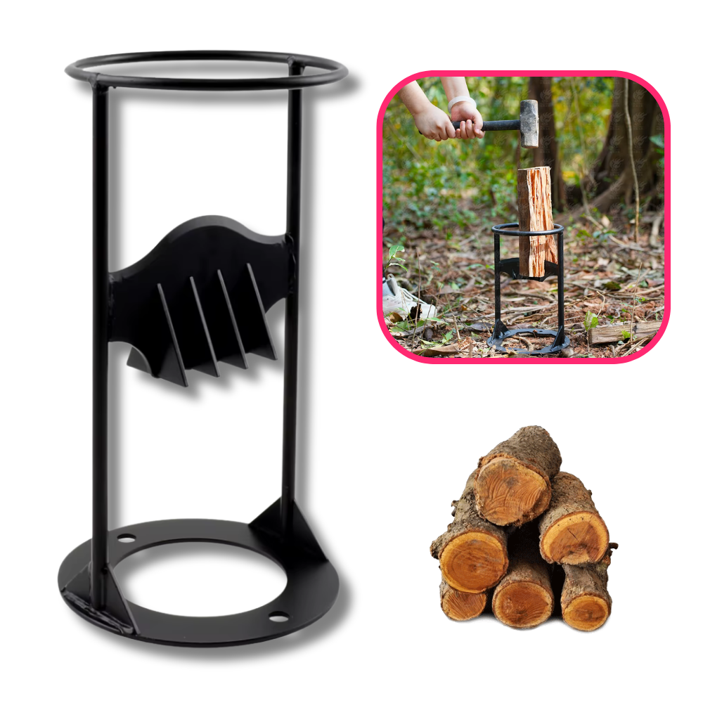 Base de Acero para cortar Leña para Hogar y Camping