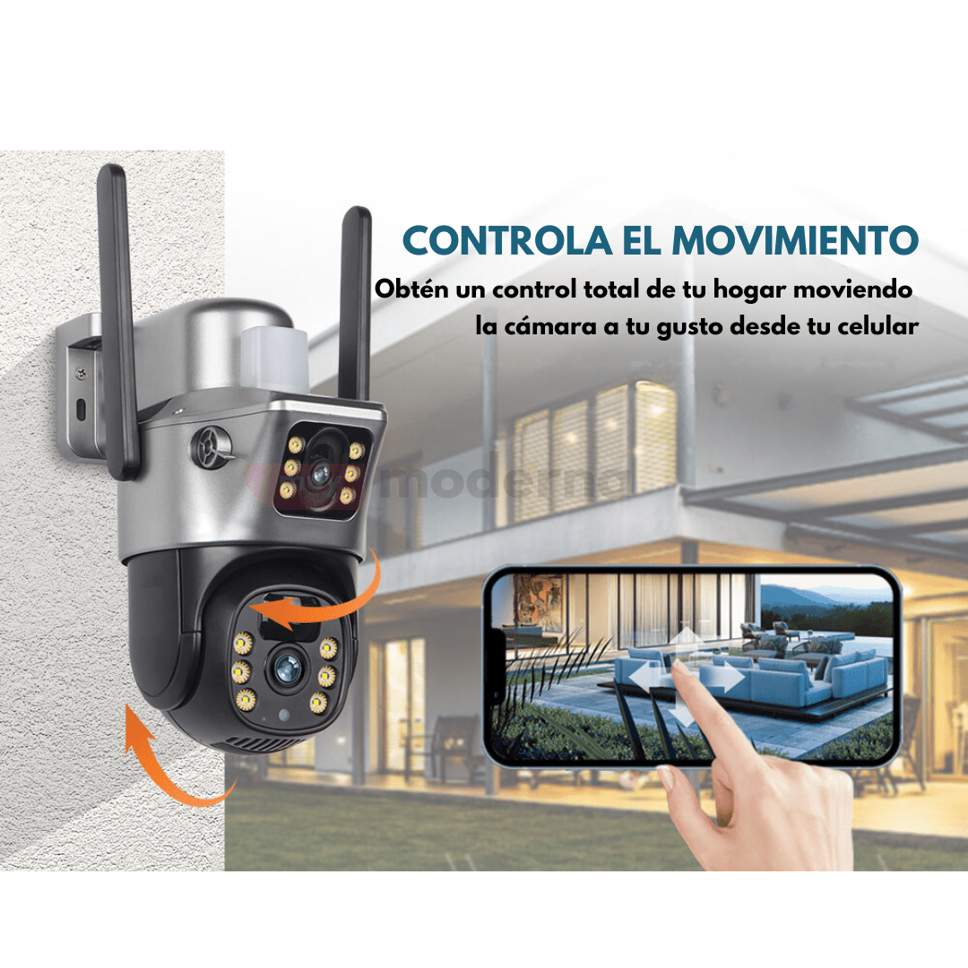 Cámara de Seguridad Doble Recargable con Panel Solar + 64gb Memoria - Muy Moderna Uruguay