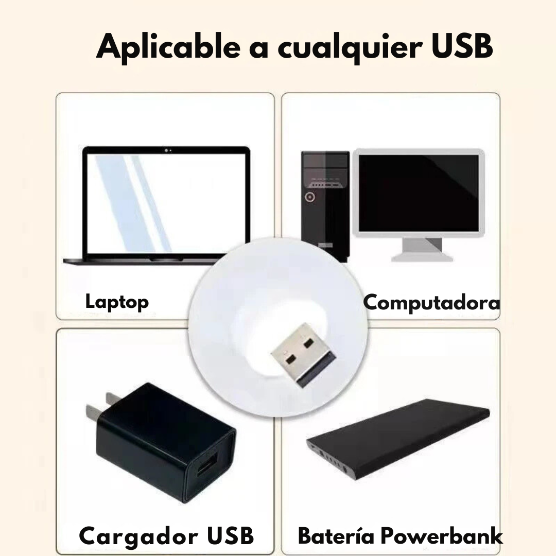 Set de 10 Mini Luz Nocturna USB Luz Cálida y Fría