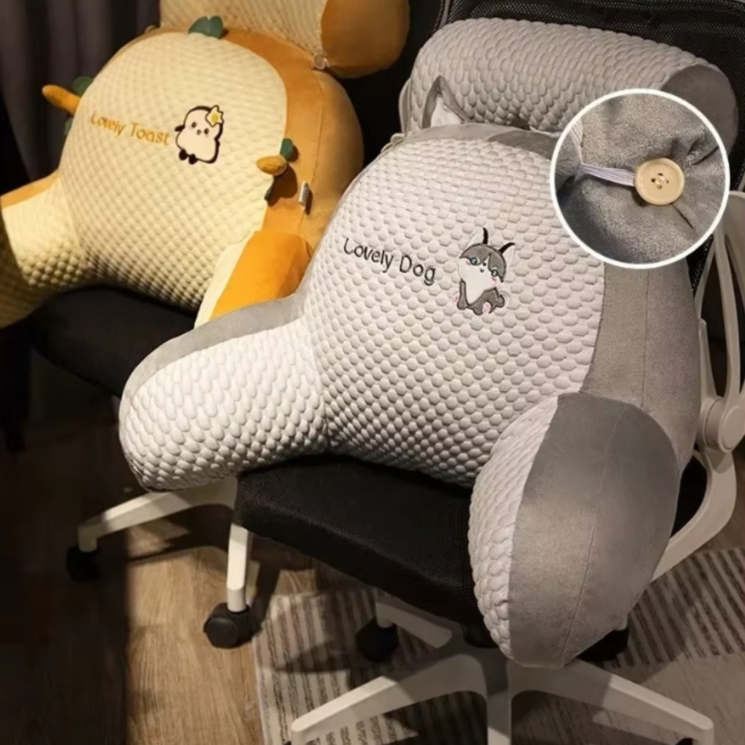 Almohadón Lumbar con Posabrazo para Cama, Silla y Sillón