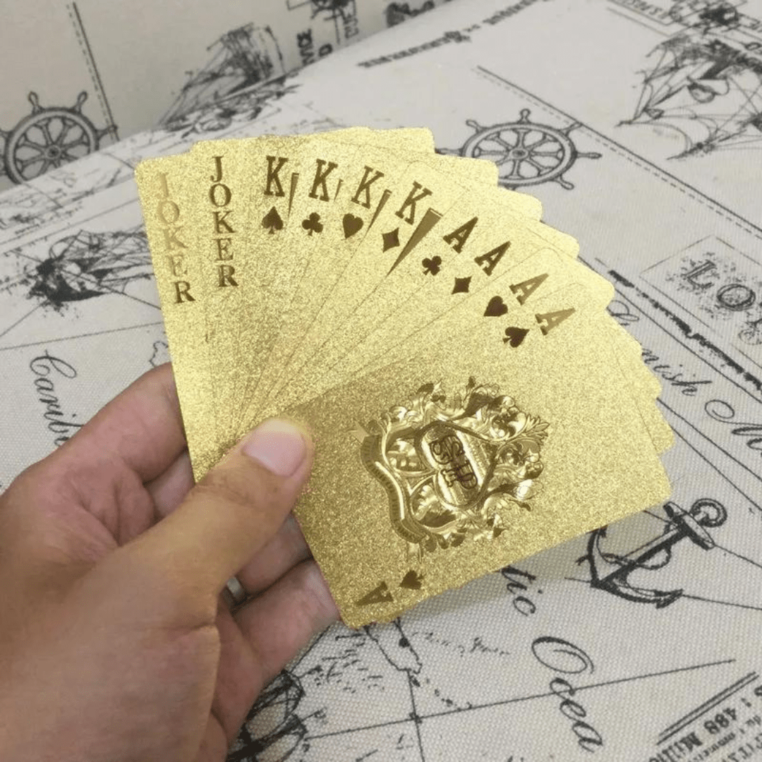 Cartas de Poker de Lujo Doradas ¡A Prueba de Agua! - Muy Moderna Uruguay