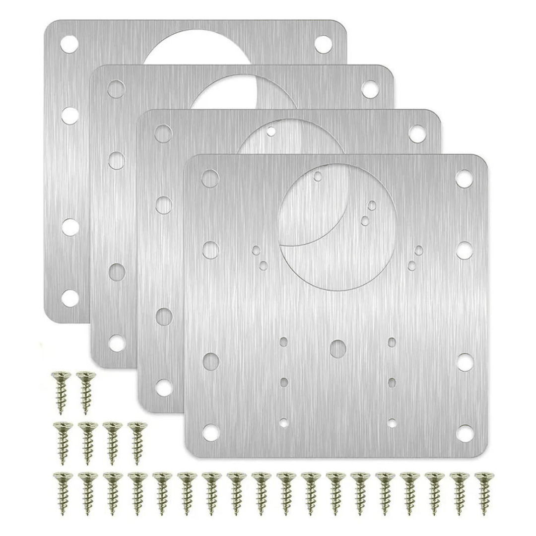 Set de 4 Placas Metálicas para Reparación de Bisagras - Muy Moderna Uruguay