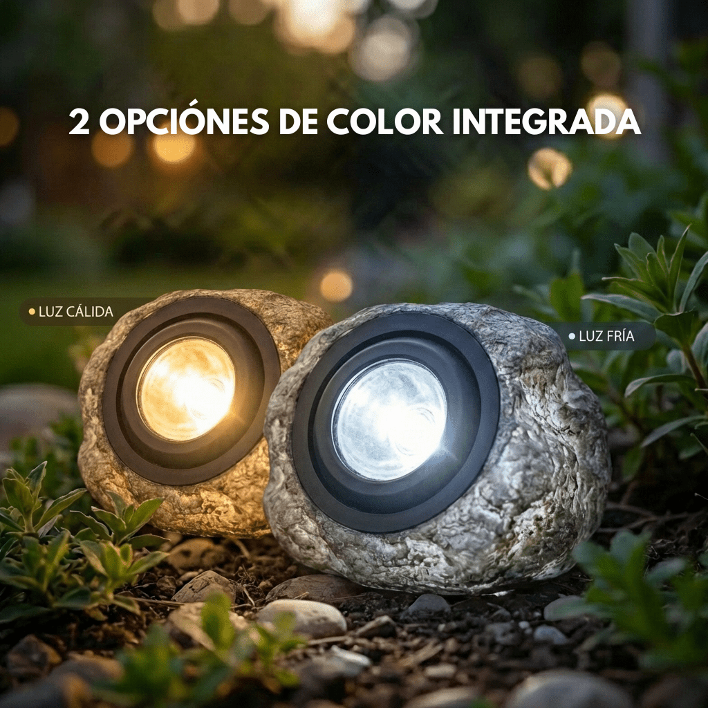 Foco LED tipo Piedra Recargable con el Sol - Muy Moderna Uruguay