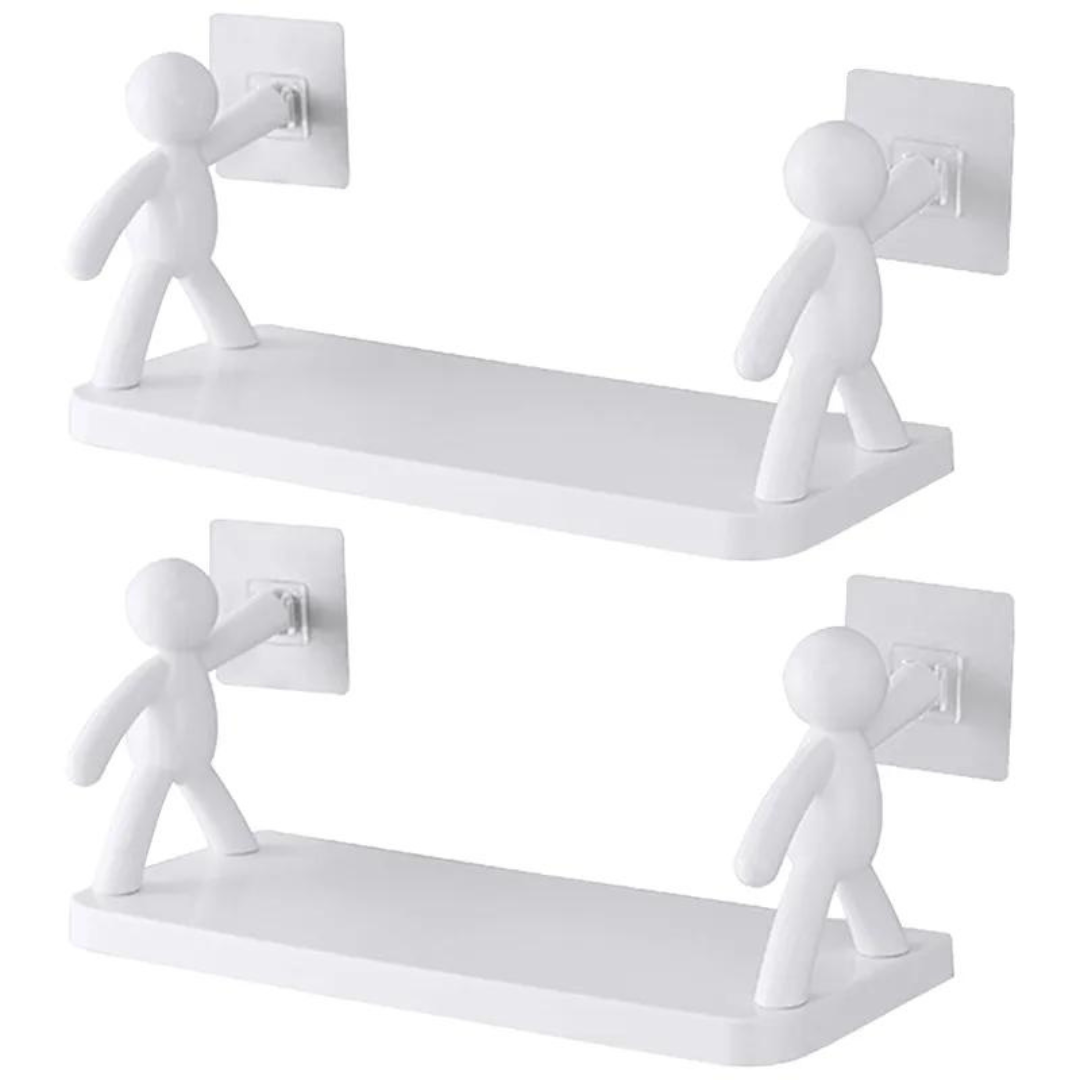 Set de 2 Estantes Adhesivos Con Muñecos
