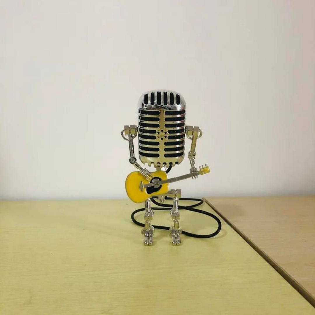 Micrófono Retro Decorativo Con Luz Led