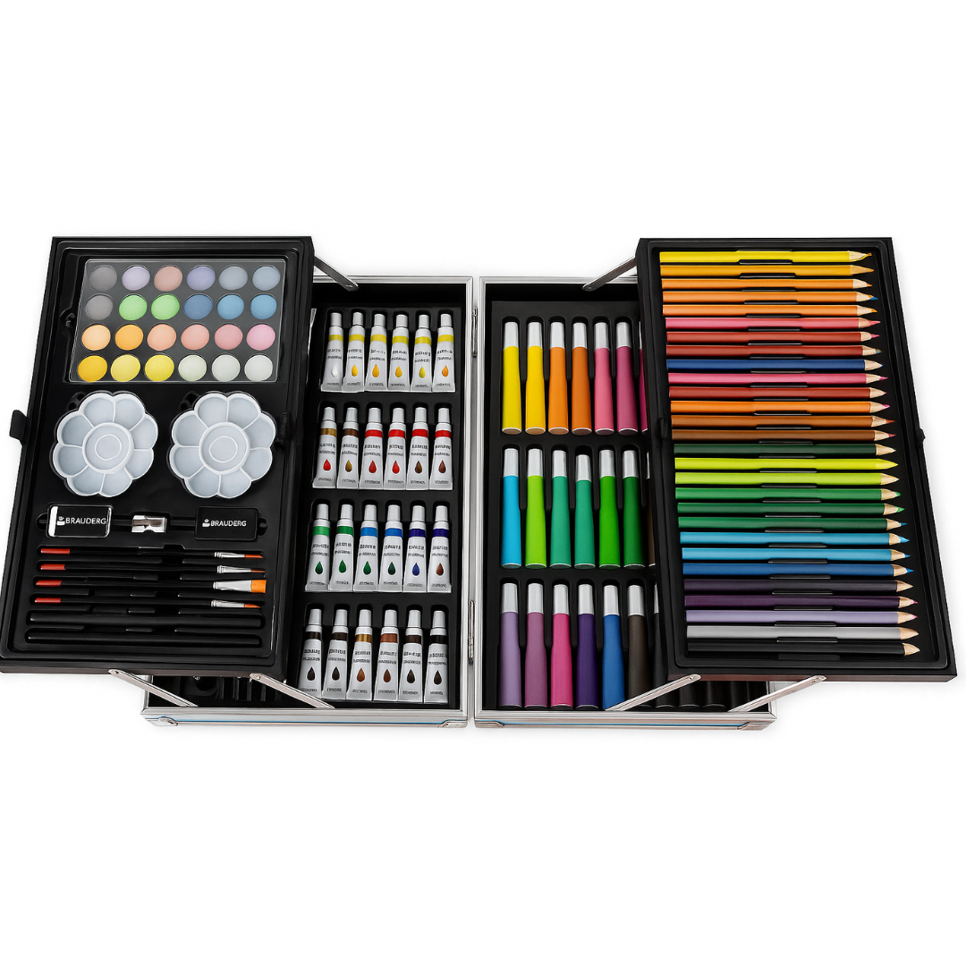 Set De Arte Infantil Valija De 145 Piezas Maletin Metalico