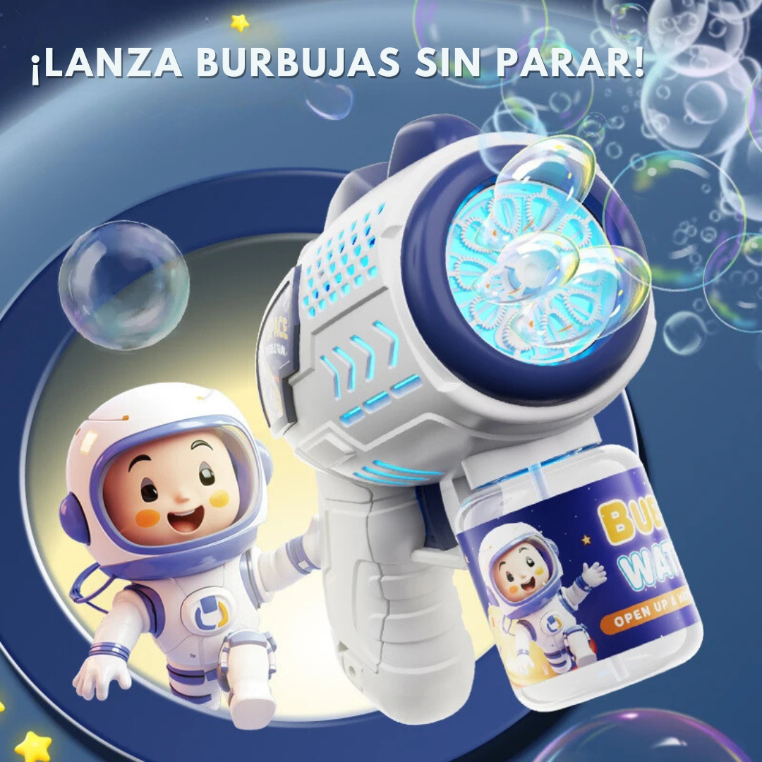 Super Pistola de Burbujas Automática Eléctrica de Astronauta - Muy Moderna Uruguay