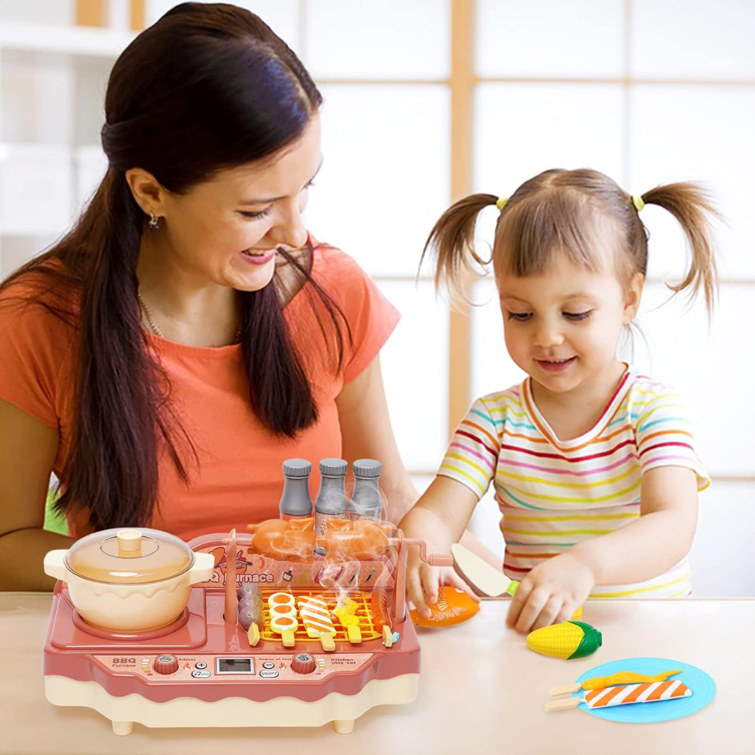 Set Completo Barbacoa De Juguete Simulador De Cocina con Efectos