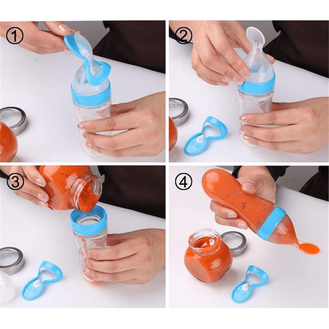 Botella Con Cuchara Dosificadora De Papilla Para Bebé - Muy Moderna Uruguay