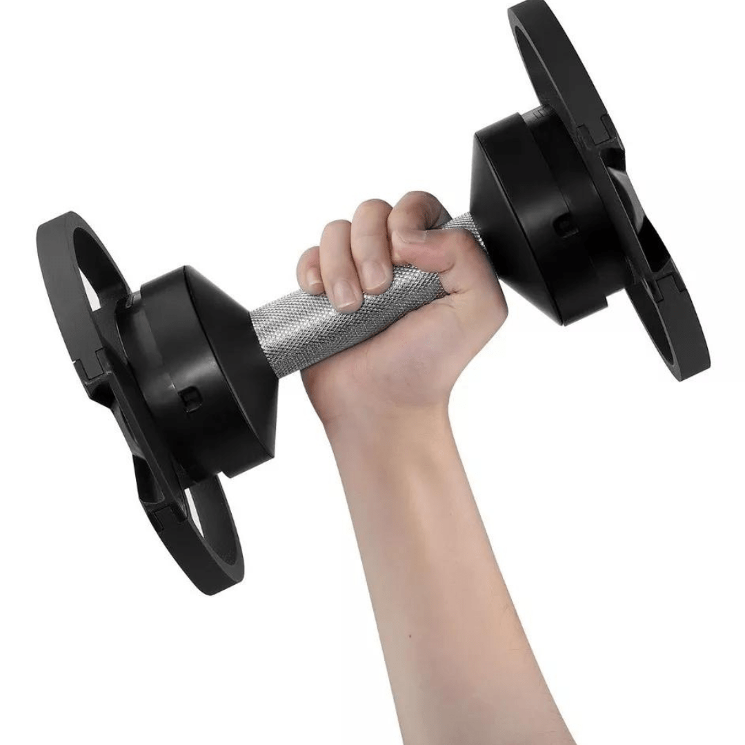 Set X2 Multi - Mancuernas de Hierro Ajustables (2kg 4kg 8kg 12kg 16kg 20kg) - Muy Moderna Uruguay