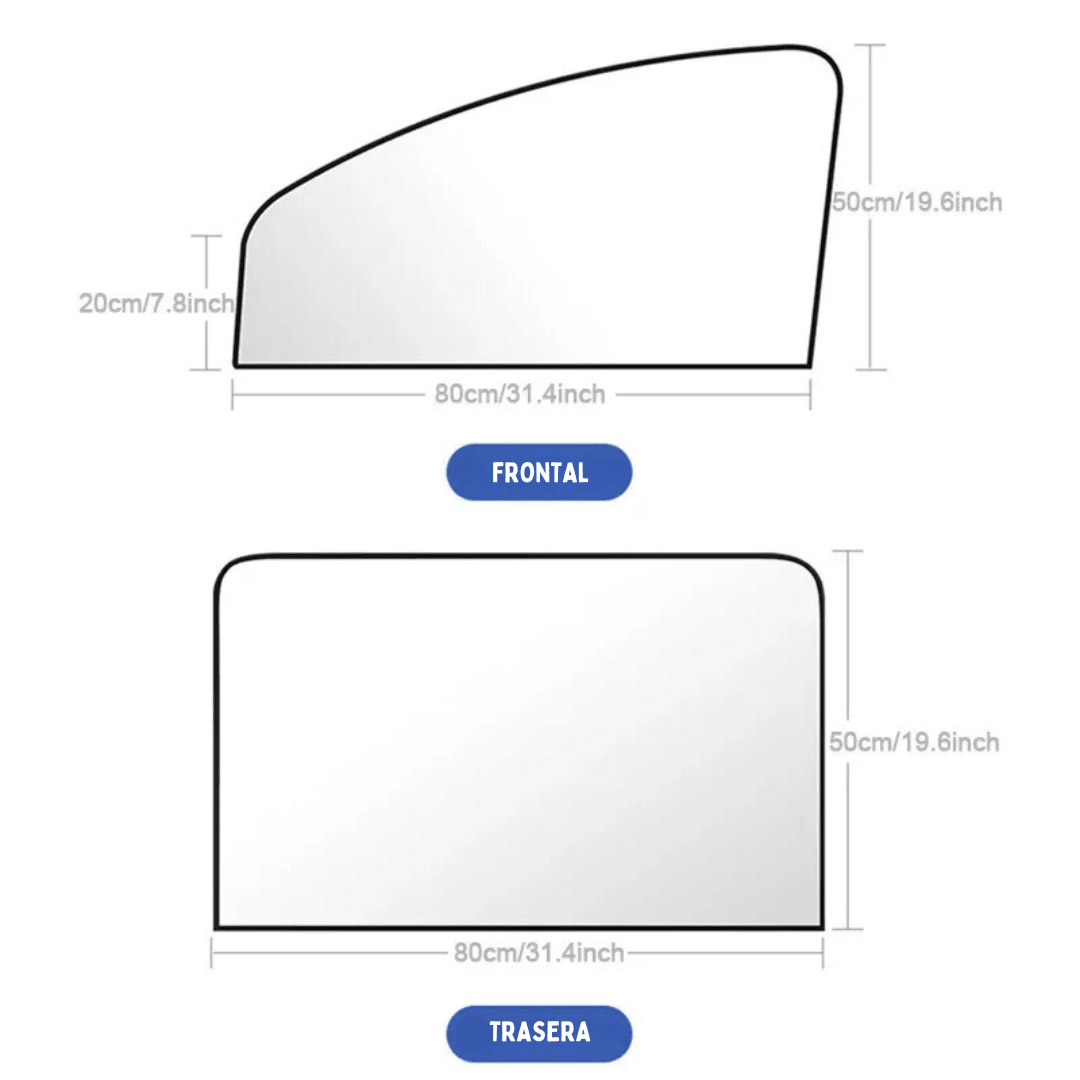 Set De 4 Cortinas Magnéticas Parasol Para Auto - Muy Moderna Uruguay