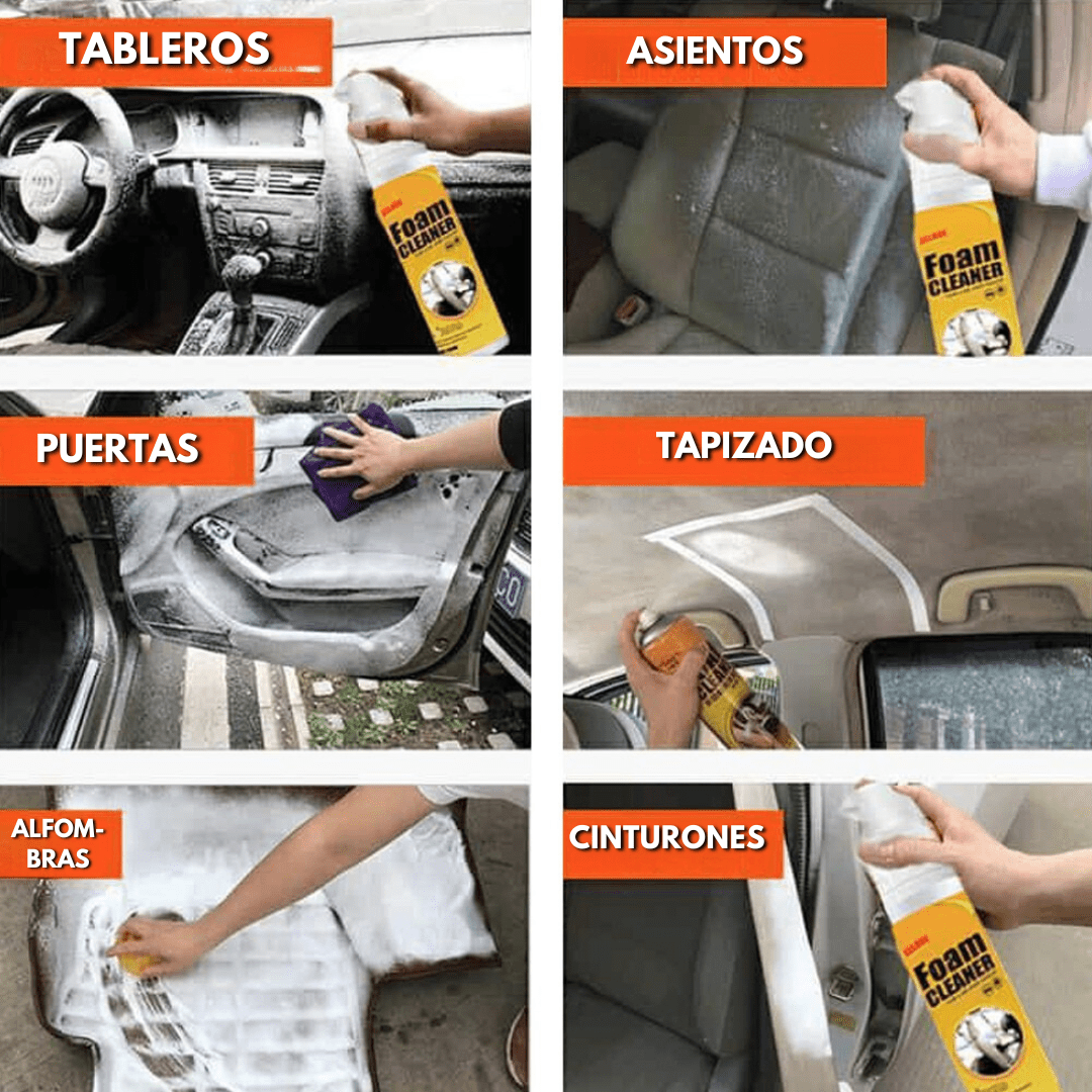 Limpiador en Seco Para Auto Espuma Multiuso 100ml - Muy Moderna Uruguay