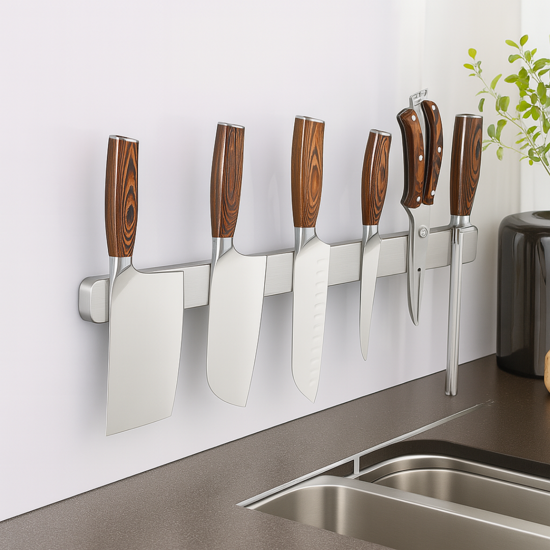 Soporte Cuchillos Barra Magnética de Acero Premium