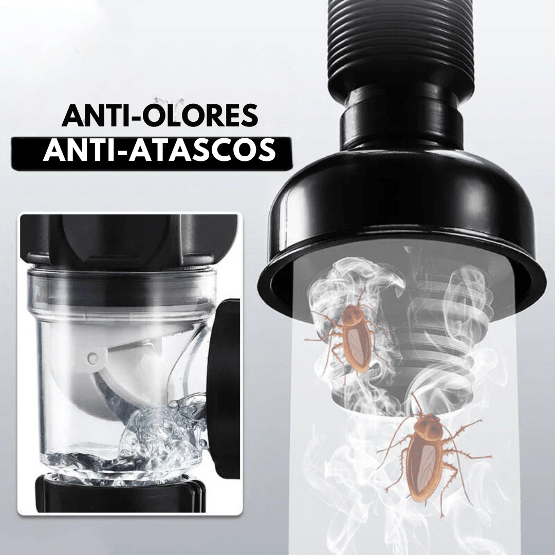 Sifón Corrugado Premium con Filtro Anti Olores - Muy Moderna Uruguay