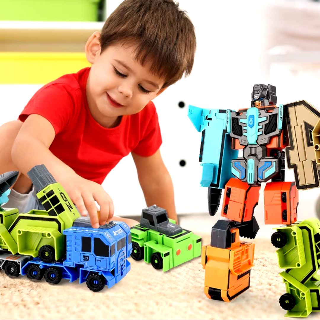 Juego De Números Transformables En Vehículos Y Robot