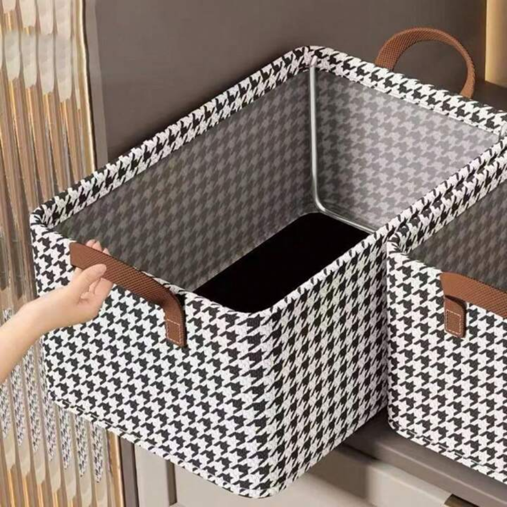 Cajon a Cuadros Organizador de Ropa con Estructura Metalica