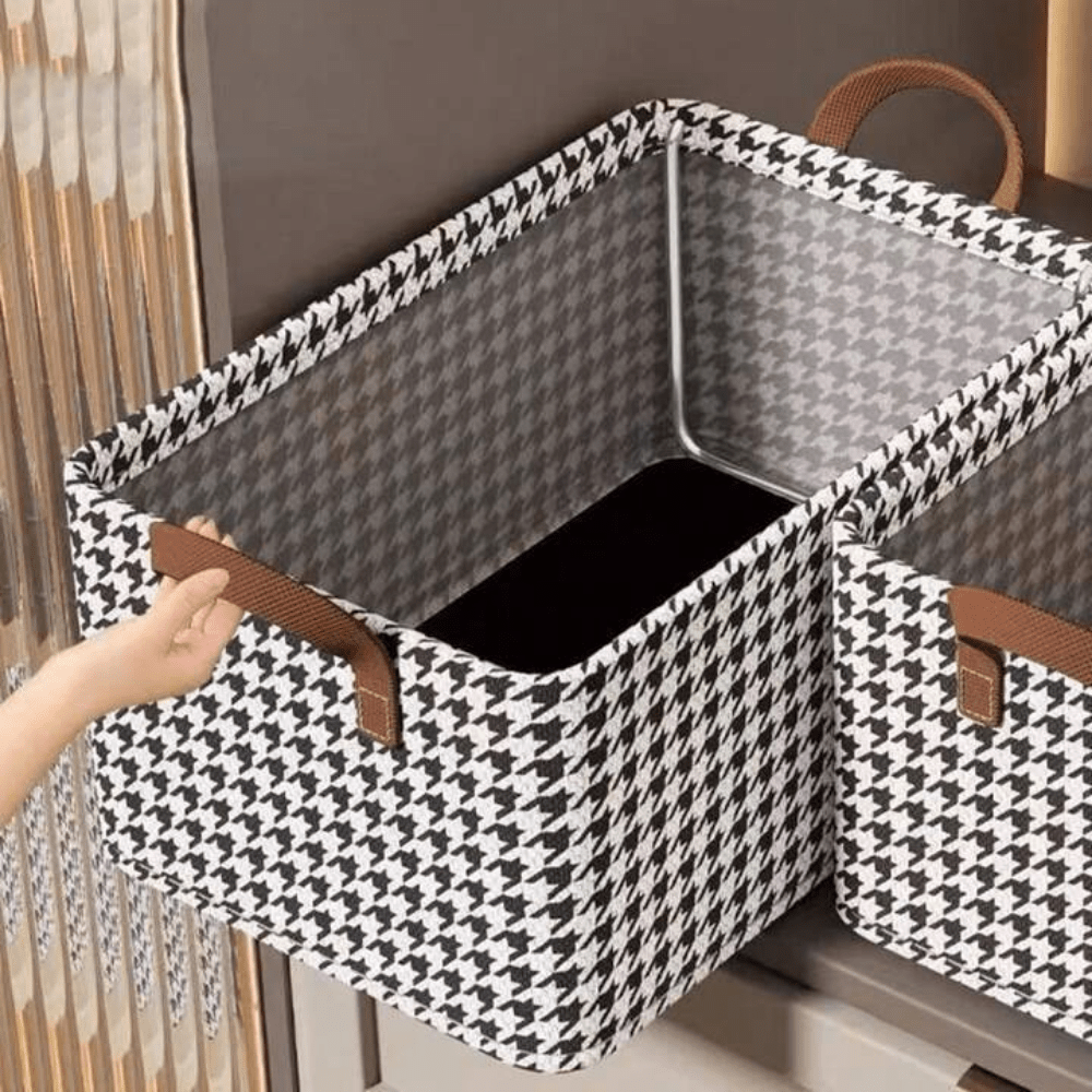 Cajon a Cuadros Organizador de Ropa con Estructura Metalica - Muy Moderna Uruguay