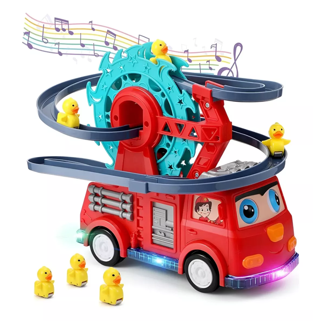 Camión De Bomberos Juguete Con Luces Sonido Patitos Y Movimiento - Muy Moderna Uruguay