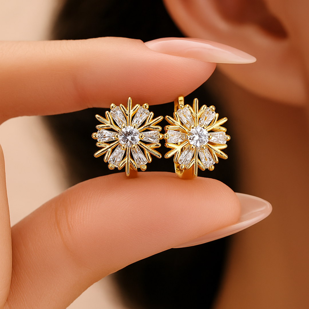 Caravanas Copo de Nieve Baño de Oro