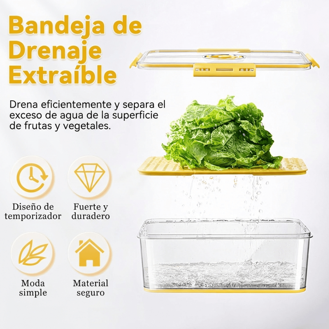 Set 3 Organizadores Heladera Tapers Herméticos Escurrido - Muy Moderna Uruguay