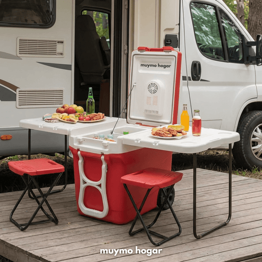 Conservadora Camping 32L con Mesa Integrada y Bancos - muymo hogar - Muy Moderna Uruguay