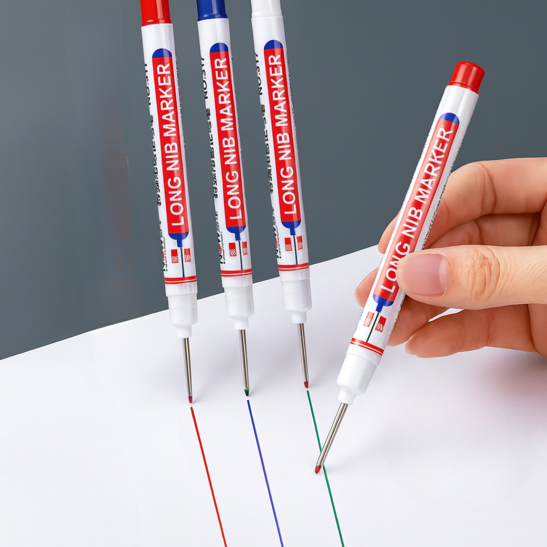 Juego de 3 Marcadores de Punta Larga Para Carpinteria