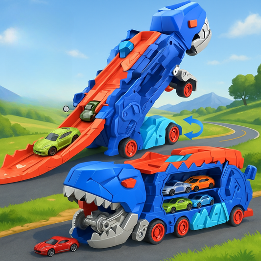 Set Dinosaurio Con Pista Y 2 Autos Juguete Interactivo Niños - Muy Moderna Uruguay
