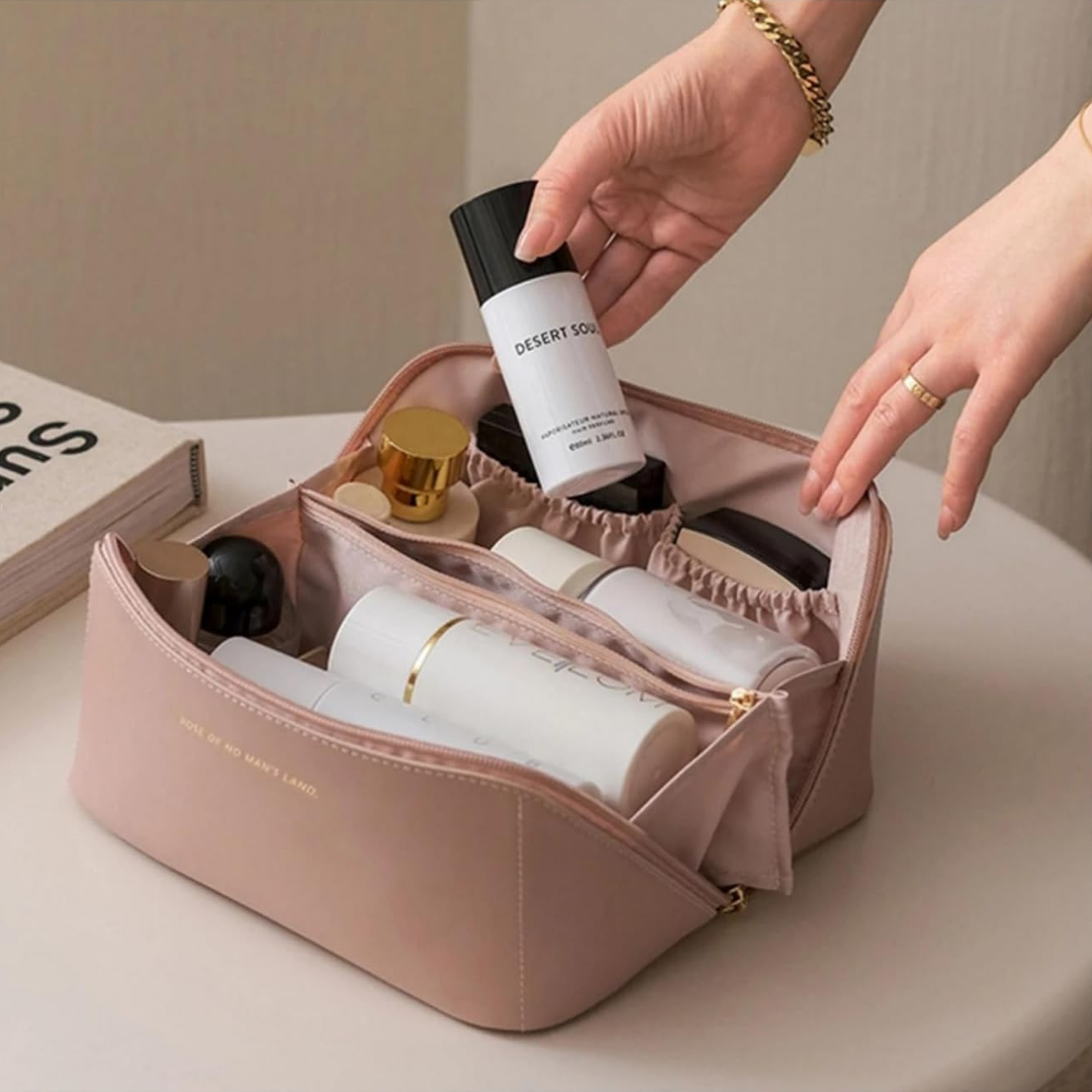 Neceser de Cuero Sintetico Con Varios Compartimentos