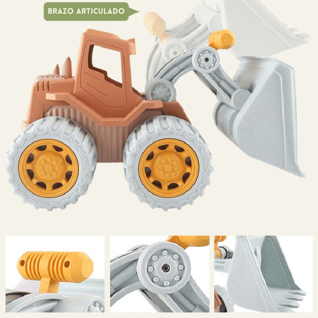 Set Completo Excavadora, Balde y Moldes De Playa Ecologico - Muy Moderna Uruguay