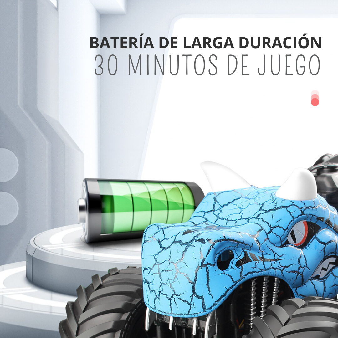 Auto a Control Remoto de Dinosaurio con Spray, Música y Luces