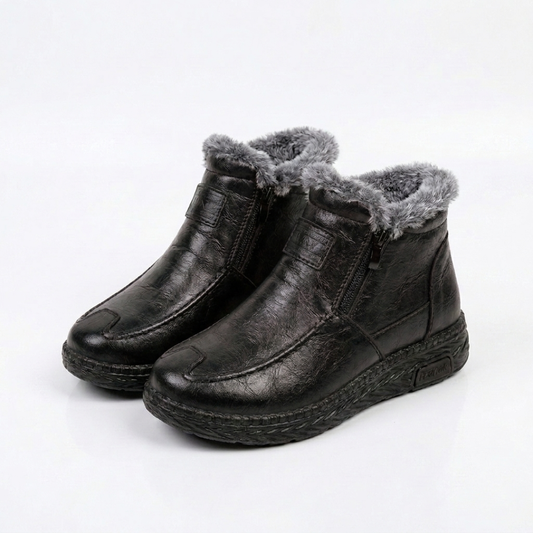 Botines Abrigados con Forro Afelpado - Símil Cuero para Invierno